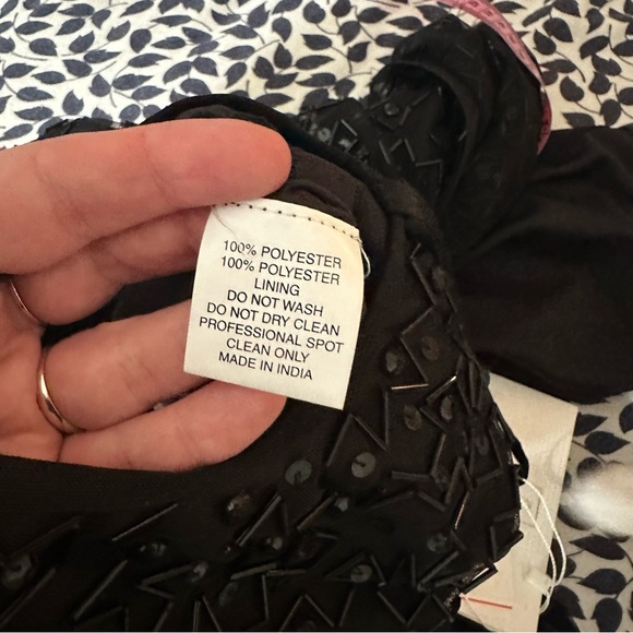 Mac Duggal Black Geometric Hand Embellished  Sleeveless A-Line Dress NWT Size 8 - Picture 13 of 16